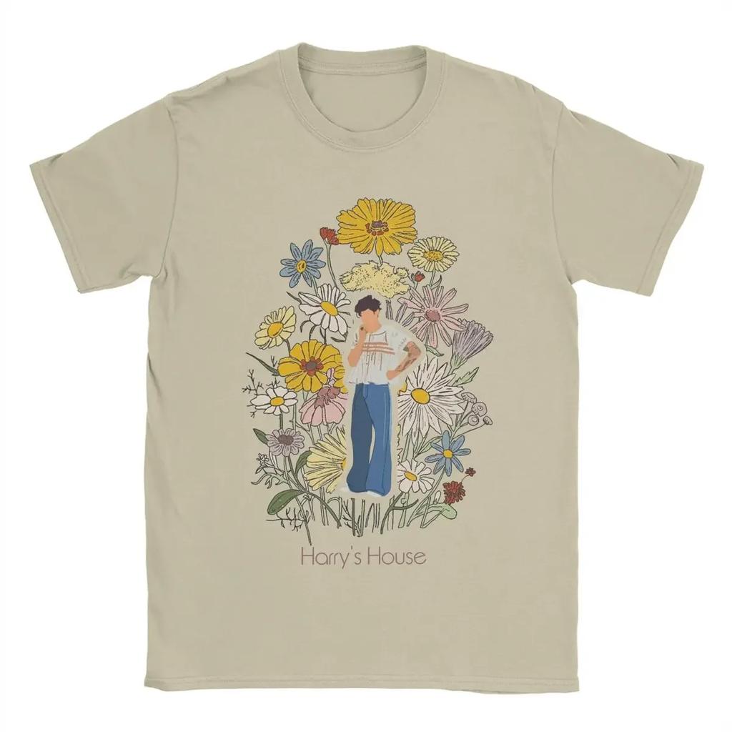 Kurzarm Kleidung Sommer Herren Reine Baumwolle Vintage T-Shirt O-Ausschnitt T-Shirt Harrys Stil Frucht Mann Mit Blumen T-Shirt