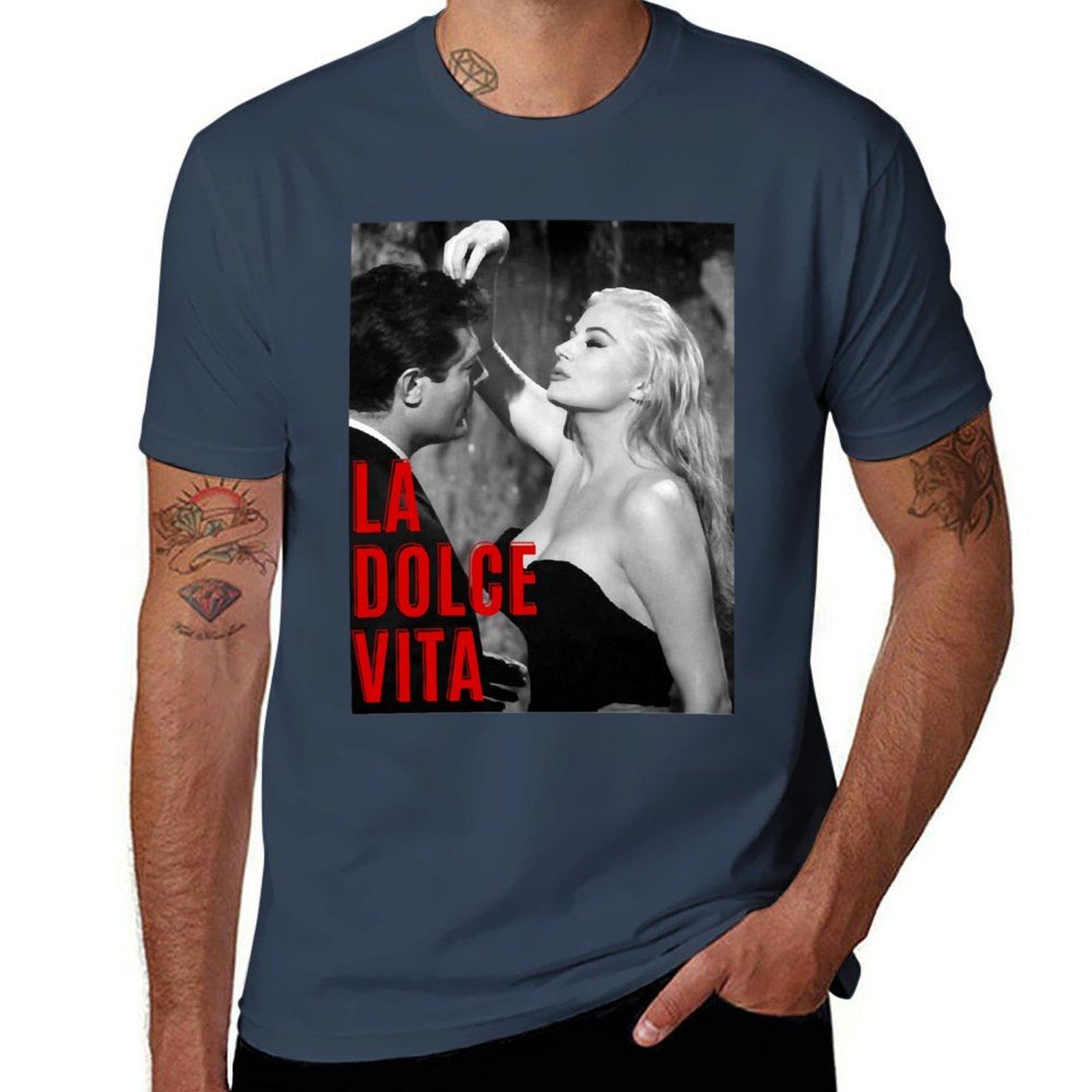 Gift For Unisex Film Federico Fellini Vintage Retro TShirt Big Size Crew Neck TShirt S