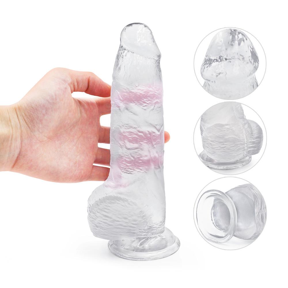 Realistic Dildo Masturbator Anal Toys for Women Crystal Dildo Suction Cup Penis Female Sex Toys G-Spot Erotic Toy for Adults 18+