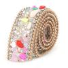 2.5cm     Mesh Wrap Roll   Rhinestones Chain Trim Ribbon Decoration (#01)