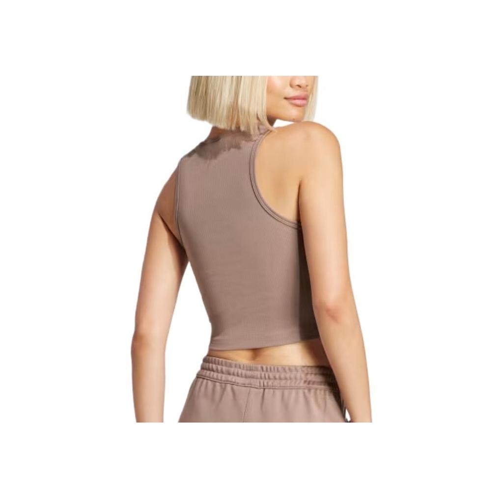 adidas Damen Essentials Geripptes Tanktop Trace Brown Damen Streetwear JC9009