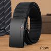 Men's Fashion Canvas Belt Automatic Buckle - Suitable for Outdoors with Jeans, Wear Resistant Waterproof Sports Belt, Black