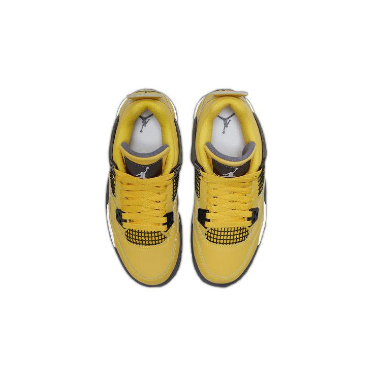 Air Jordan 4 Retro GS Lightning 2021 Kids Sneakers Yellow Tour-Yellow Multi-Color 408452-700