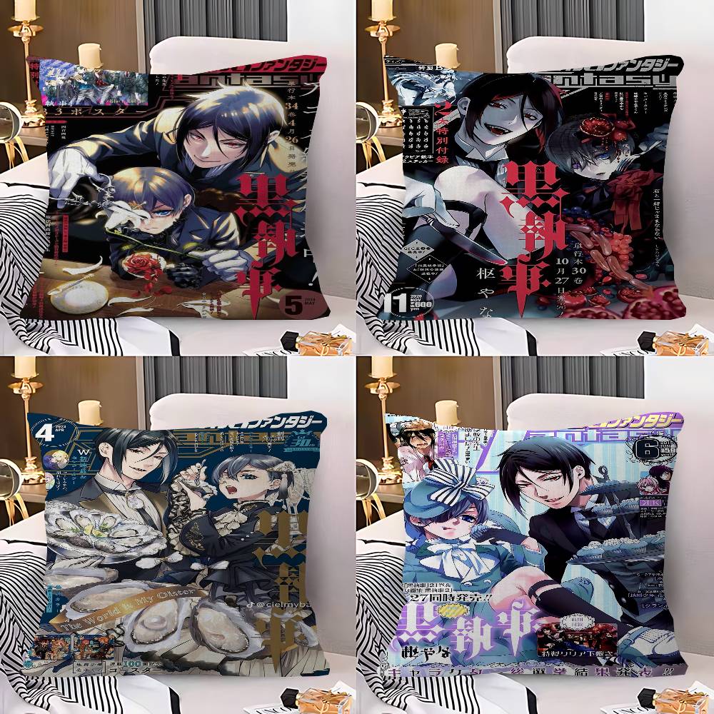 Anime Black Butler Maple Design Cushion Cover Happy Autumn Harvest Decor Holiday Decorati Pillow Cover
