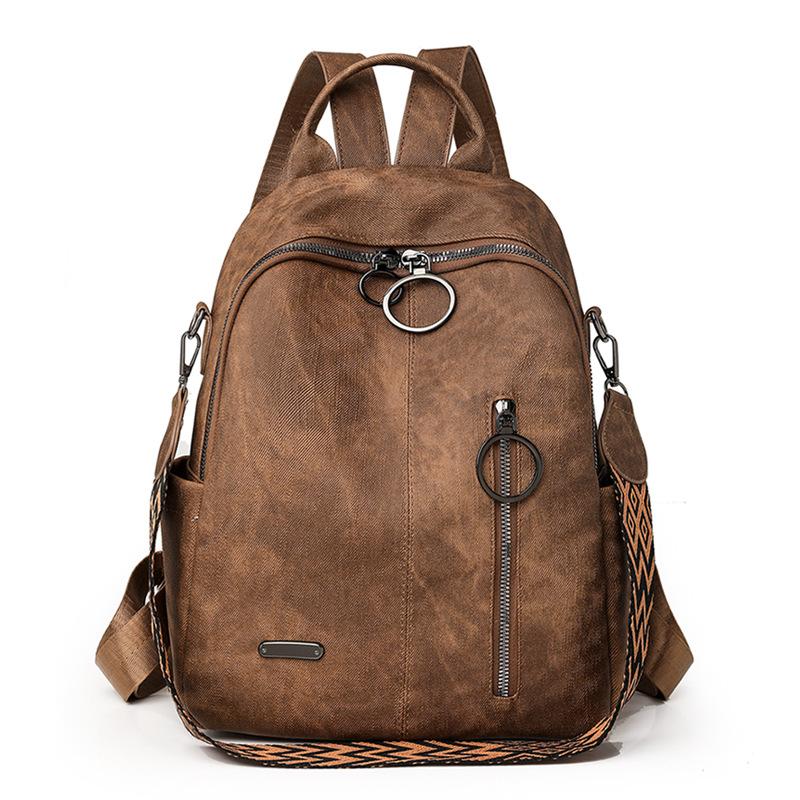 

Винтажный женский рюкзак, студенческий школьный рюкзак большой вместимости, дорожный рюкзак коричневый