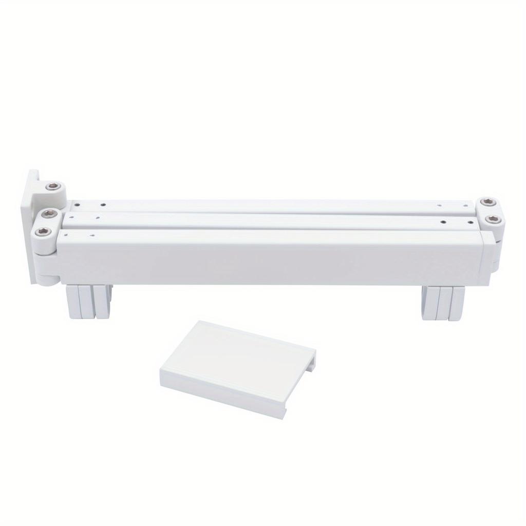 Tri-Fold Space Aluminum Wall-Mounted Drying Rack – 110 Lbs Load Capacity with 18 Hooks & Telescopic Hidden Rod – White