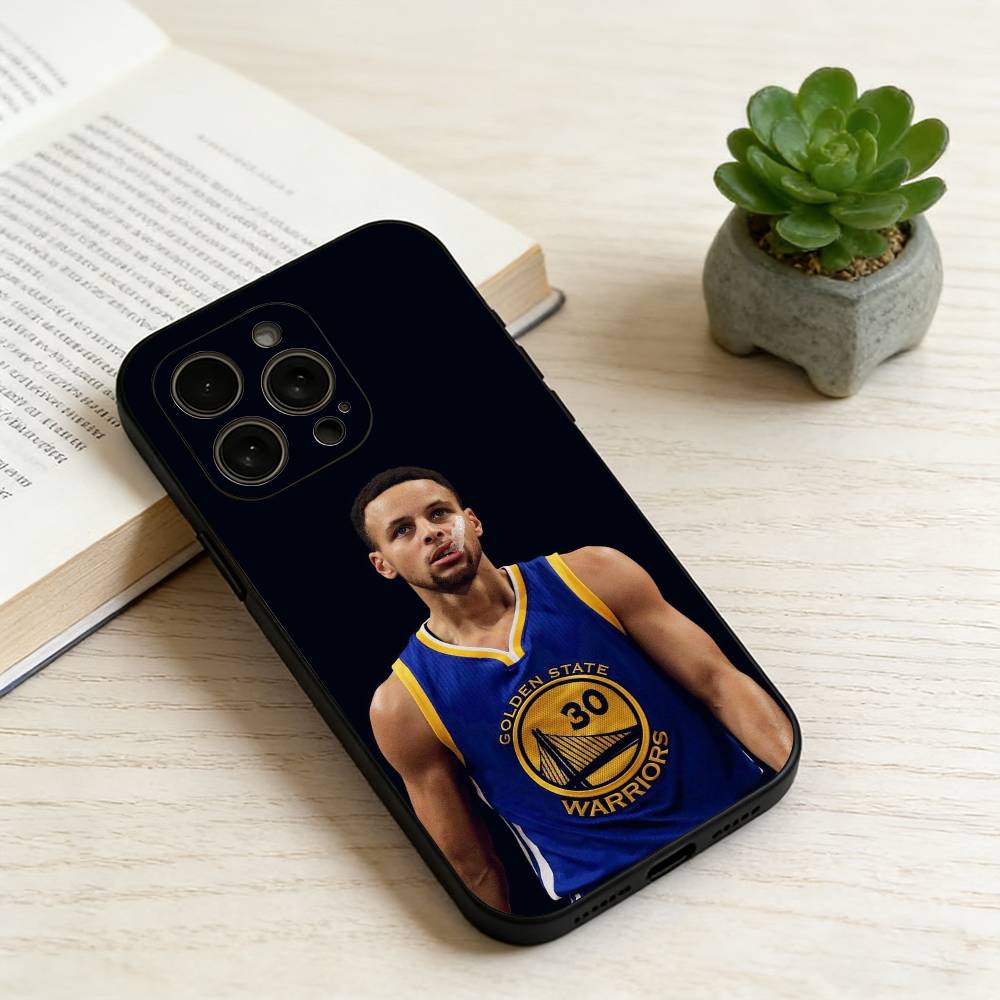 

S-Stephen Curry Phone Case For iPhone 17,16,15,14,13,12,11 Plus,Pro Max,XS,Soft Silicone Black Cover iPhone14