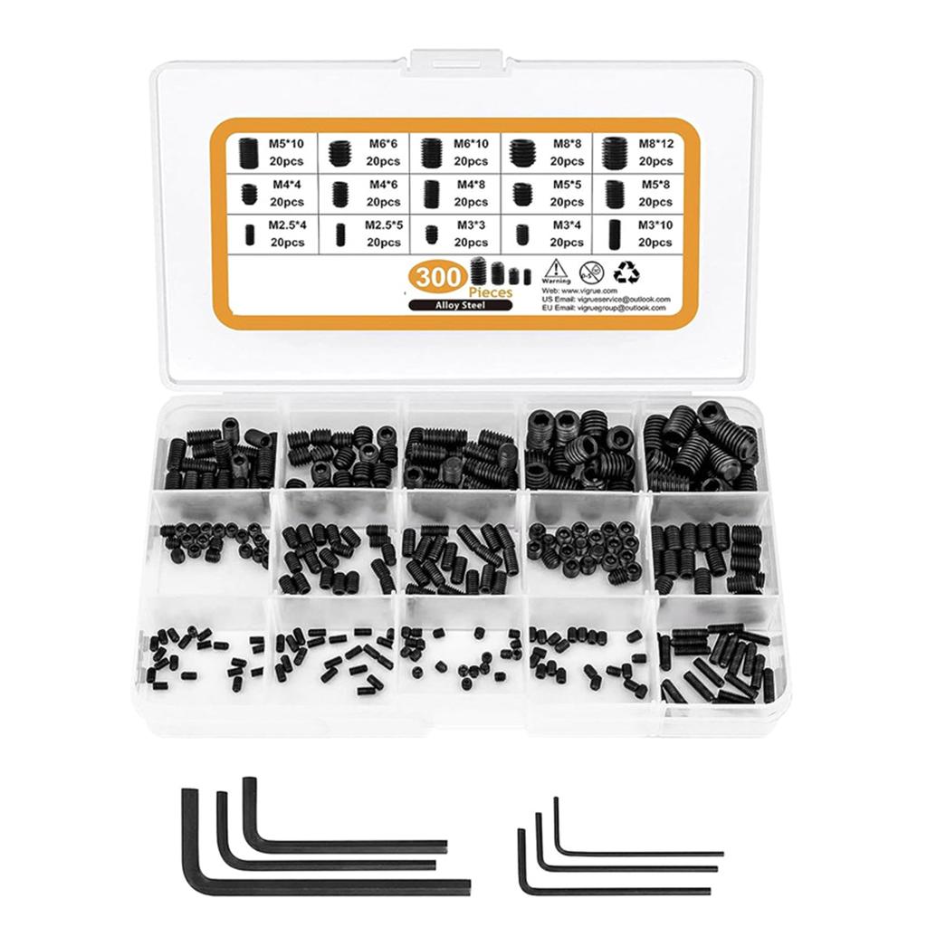300 pezzi Viti a testa esagonale Viti a testa esagonale in acciaio inossidabile Viti a tazza con attacco esagonale interno da 2,5 a 8 mm