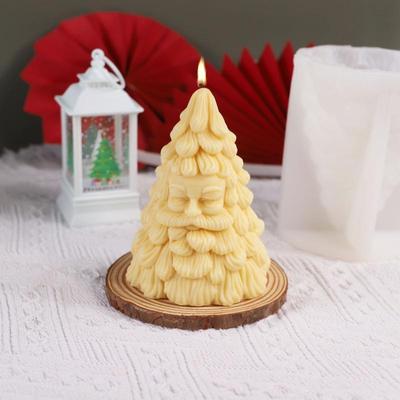 Christmas Grandpa Christmas Tree Mold DIY Aromatherapy Candle Desktop Decoration Christmas Companion Gift Silicone Mold