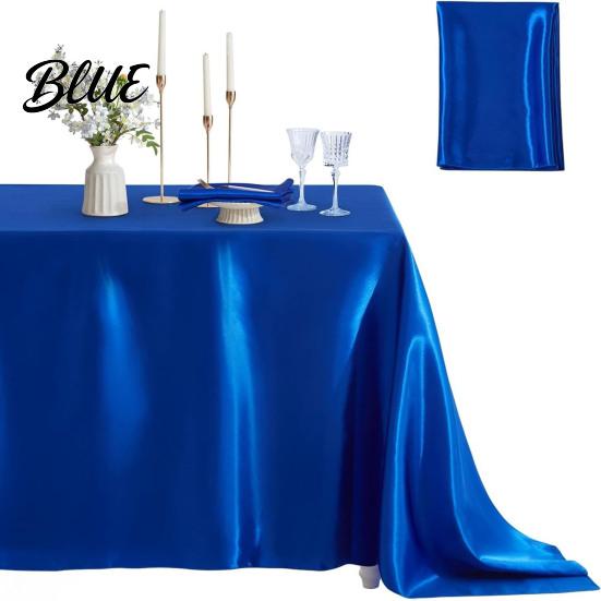 Scandinavian Style Table Protective Cover Satin Fabric Nordic Smooth Linen Tablecloth Dustproof Colorful Wedding Party