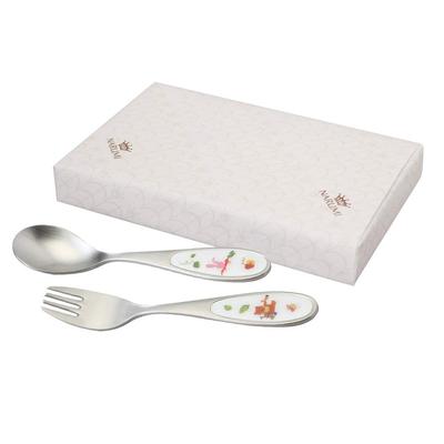Cutlery Eat Spoon and Perfect for Baby First and Baby Narumi Original Made In Children's Set, "Let's Together!" 2-Piece Set Fork,