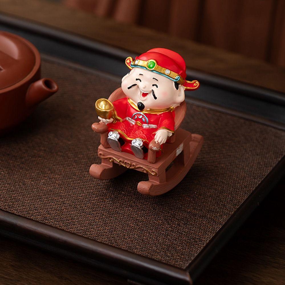 Blessing Design Caishen Sculpture Resin Car Interior Ornament Workstation Ornament