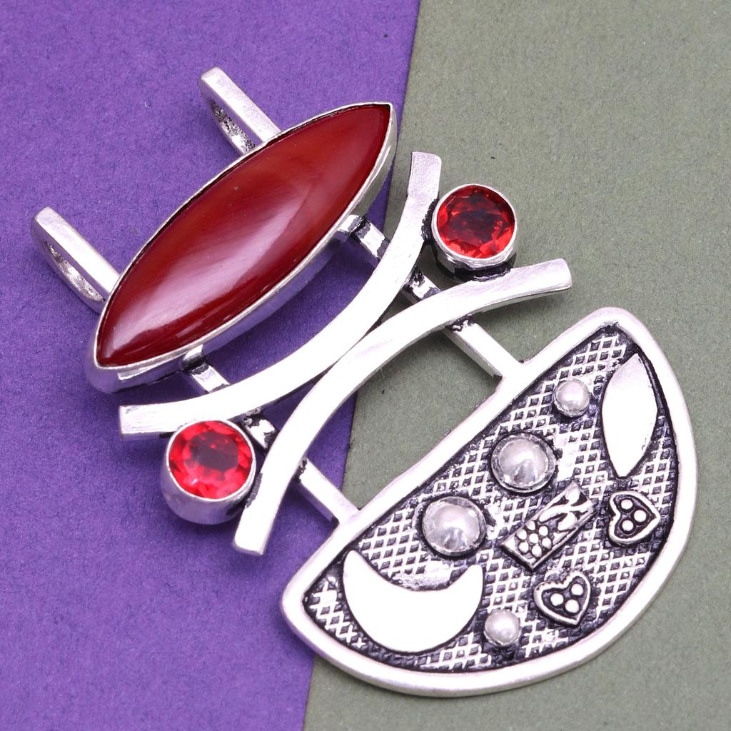 Red Onyx Garnet Gemstone Women's Gift For Her Silver Jewelry Pendant 2"