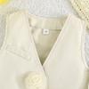 2-8 Years Old Girls Suit Girls Fashion Vest Top + Camisole Vest + Rose Skirt 3pcs