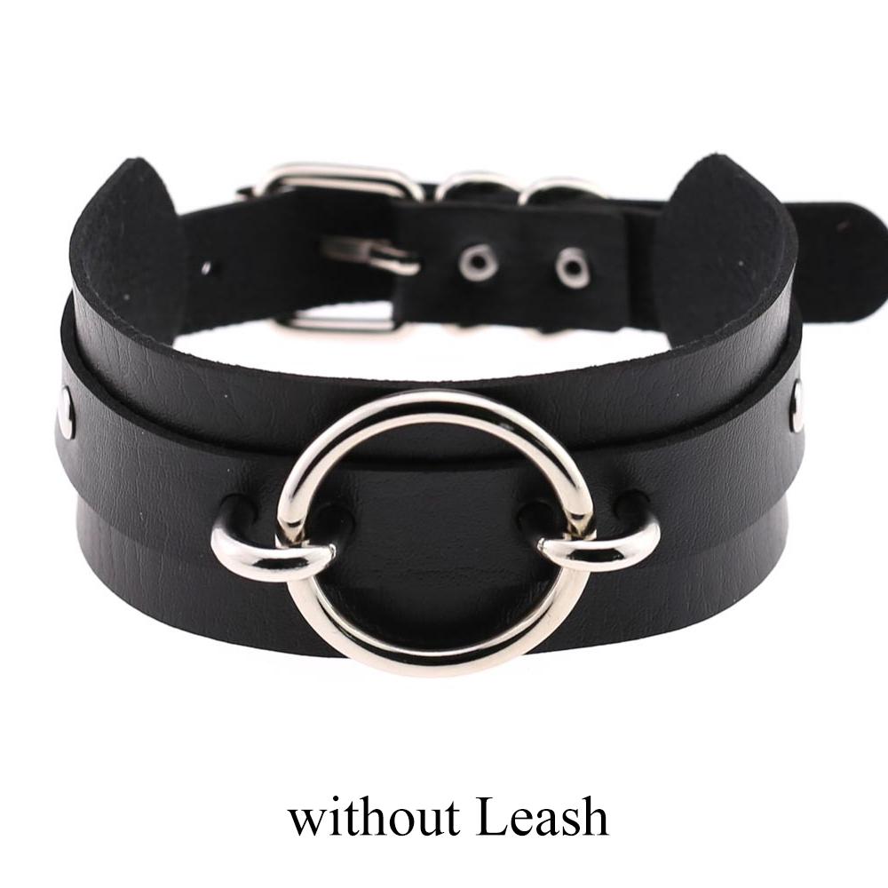 Chain Leash Choker Collar for Women Alt Fashion Leather Chocker Sexy Costume Jewelry Halloween Cosplay Accessories