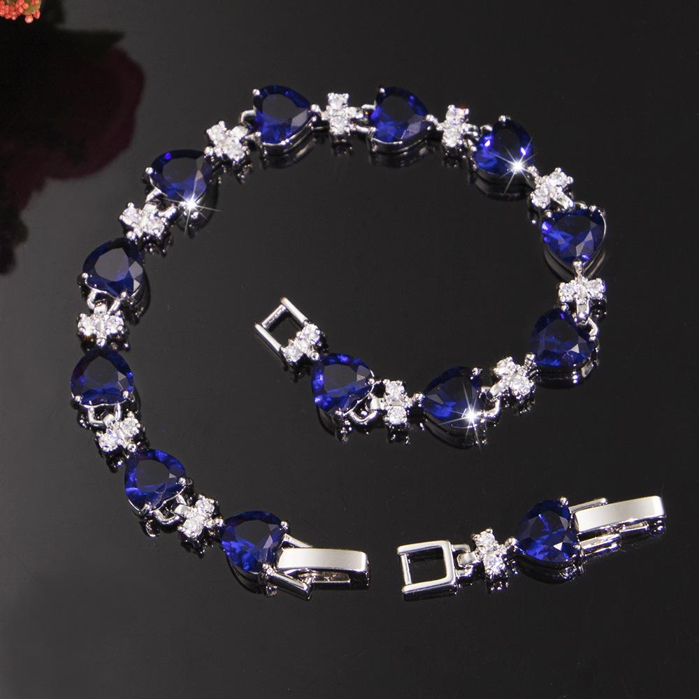 

Легкий роскошный браслет в форме сердца с инкрустацией из циркония, популярный модный браслет в форме сердца, не выцветающий