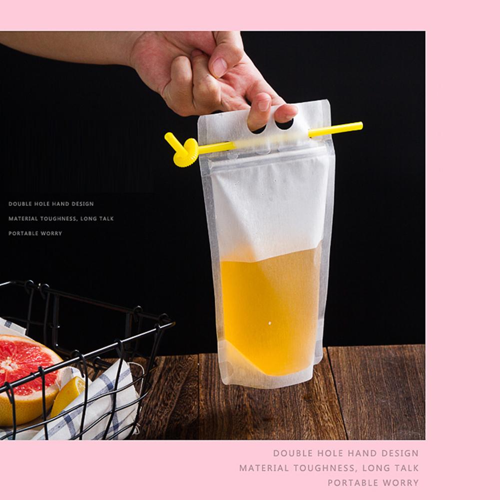50PCS Einweg Saft Kaffee Flüssigkeit Tasche Dichtung Lebensmittel Tasche Klar Trinken Beutel Party Geschirr