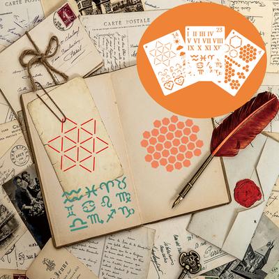 24 Stück A5 Journal Vorlagen Scrapbooking Schablonen für DIY Journal Planer Notizbuch Graffiti Malerei DIY Bastelprojekt