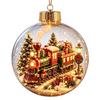 Winter Wonderland Decorations Lighted Clear Christmas Ball Ornaments, Cute Santa Claus/Tree/Snowman/Angel Figure Inside Warm Light Holiday