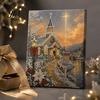 Stress Relief Hobbies Christmas Church Faux Pearl Art Kit, Painting DIY 15.75 Round Crafting x 11.81 Inch Beginners Craft for Adults, Relaxing
