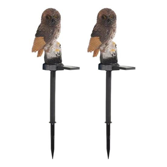 1/2Pcs Solar Owl Light with Stake Weather-resistant Waterproof Outdoor Garden Yard Pathway Patio Yard Lawn Solar Bird LED Decoration Lamp