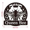 1pc Bee Queen Monogram Metal Sign – Stylish Wall Art for Patio, Garden, or Housewarming Gift, Elegant Hanging Wall Decoration