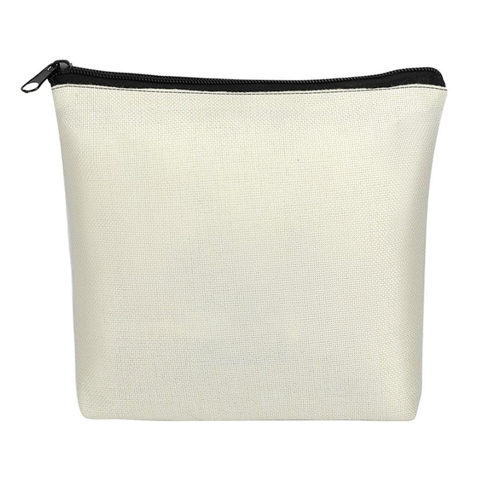 Leinen Hohl Kleinvolumige Kosmetiktasche Natürliche Leinwand Kosmetiktasche Reißverschluss Tragbar Wasserabweisend Umweltfreundlicher Organizer