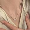 PANJBJ 925 Sterling Silver Geometry Beading Necklace for Women Ins Design Snake Chain Daily Versatile Jewelry Gift Dropshipping