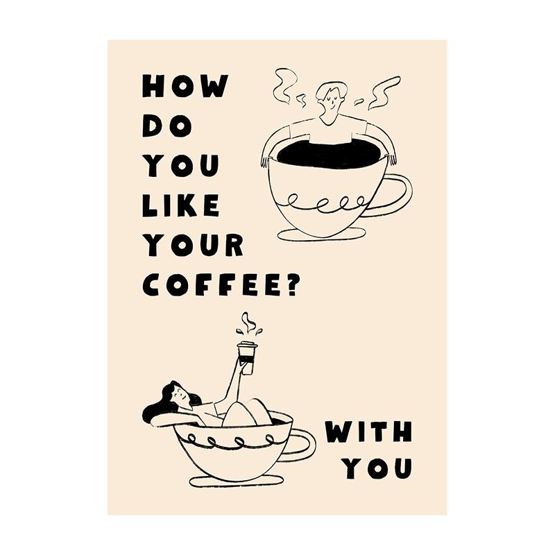 Plakát Coffee Diver Malba na plátno Coffee Trendy Kuchyňská Galerie Tisk Nástěnné Umění Obrázek pro Dekoraci Domova Dárek pro Milovníka Kávy