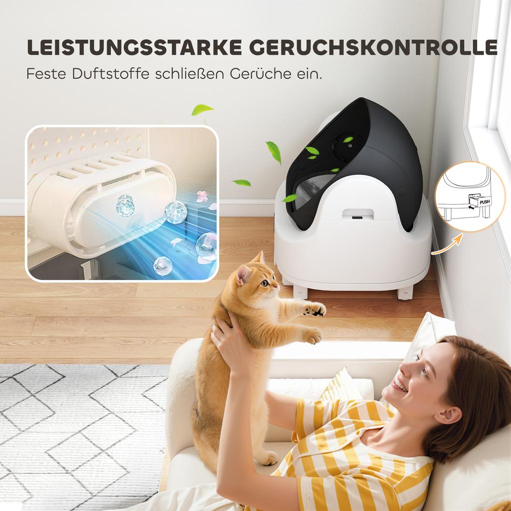 Self-Cleaning Cat Litter Box, 42.7L Litter Box for Cats 1-5 Kg