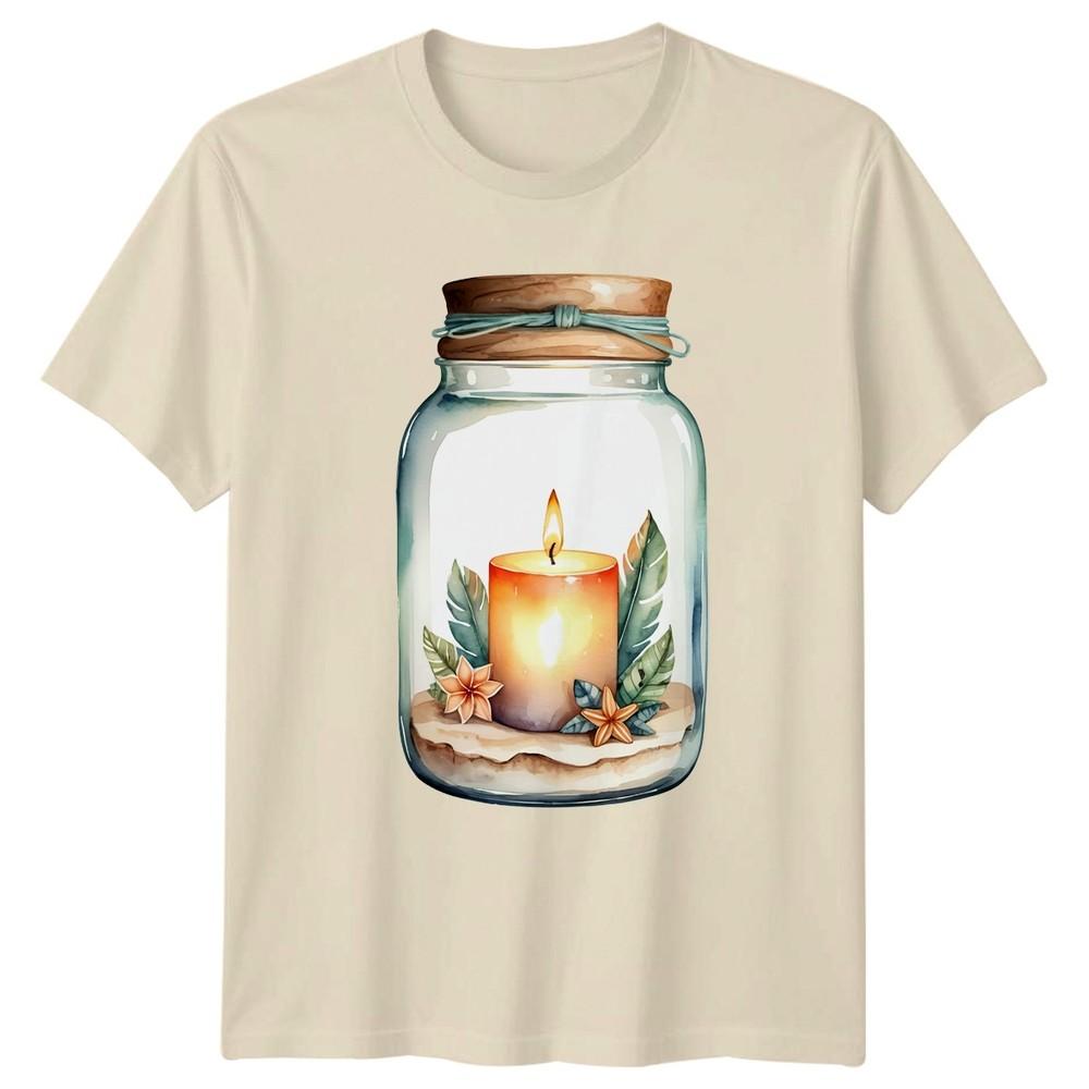 Watercolor Candle Jar Cozy Relaxation Unisexs TShirt Unisexs Tee Graphic Top