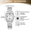 Square Watch Women Calendar Luminous Analog Display Cute Fashion Stainless Steel Band Waterproof Quartz Wristwatch Fashion Accessory - Birthday