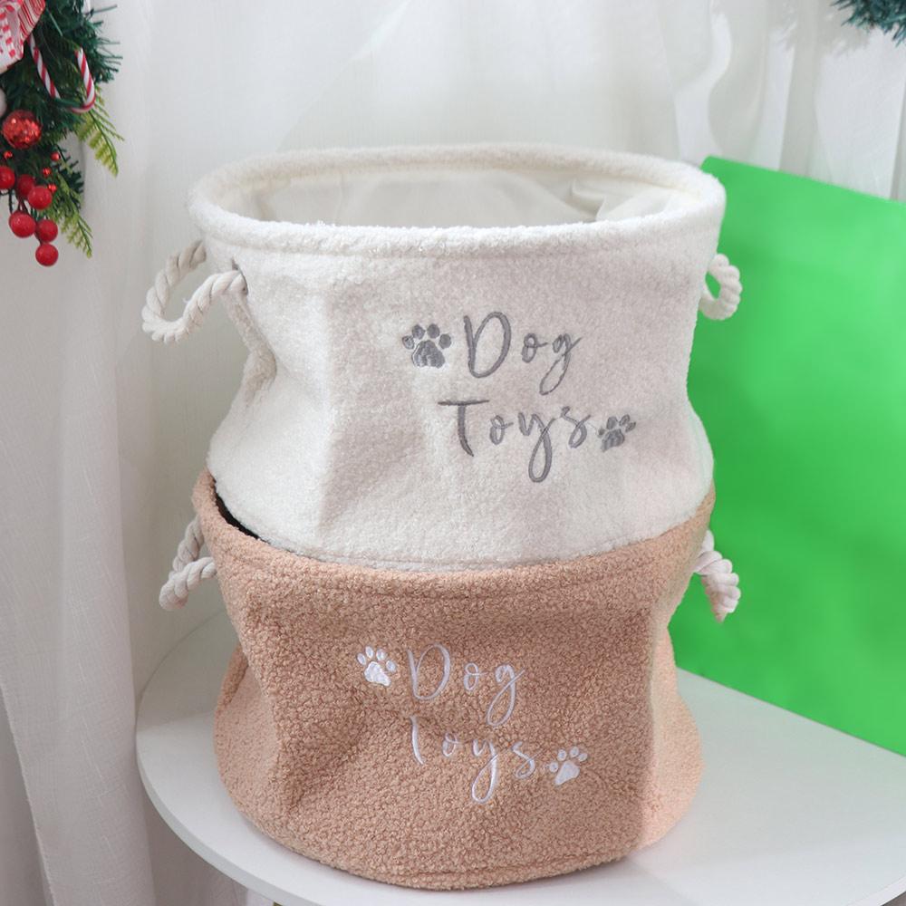 With Handle Plush Bucket Organizer Circular Sundries Storage Box Snack Toy Storage Basket  Key