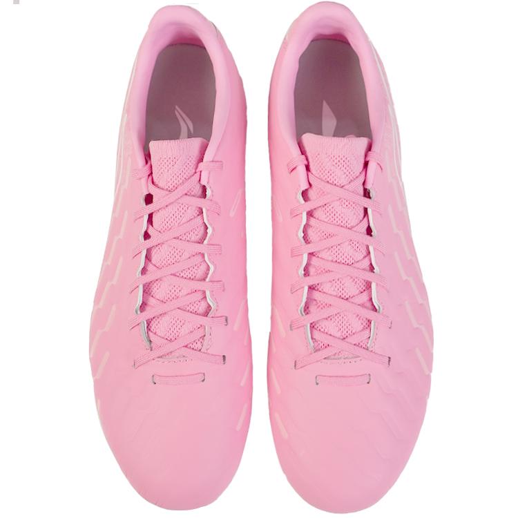 New LiNing MG Rubber Short Studs Artificial Ground Cushioning Anti Slip And Wear Resistant Soccer Shoes Men's Pink YSFU027-5