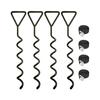 Tie Set for Tree Support, 4 Iron Loop Handle Stakes with 4 Adjustable Ties for Garden and Landscape Maintenance