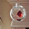 Holiday Sewing Snow Ball Ornament Plastic Clear Balls Xmas Hanging Ornament Seamstress Gift for Knitters Yarn Lovers