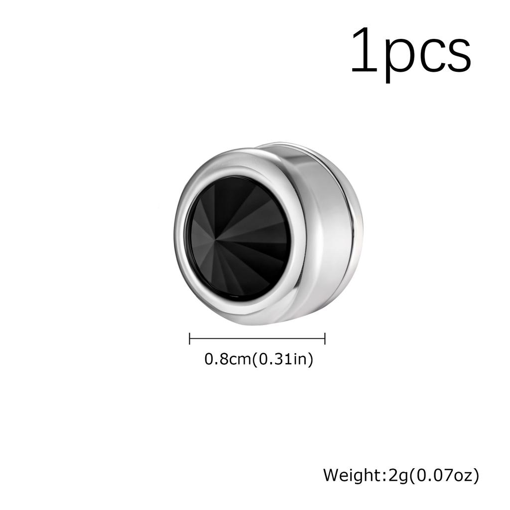 Blue White Black Zircon Clip Earrings for Men Women,Stainless Steel Non Perforated Ear Clips,Simple Hip Hop Earring Jewelry Gift