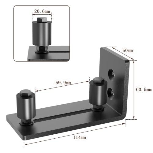 Signstek Barn Door Floor Guide Roller, Adjustable Door Guide, Wall Mounting Hardware Kit, Aluminum Sliding Door Bottom Guide, Door Hardware, Black