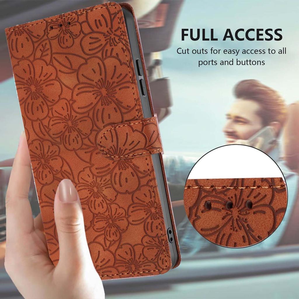 For Samsung Galaxy A15 5G/A15 4G Flip Case Cherry Blossom Pattern Leather Wallet Stand Phone Cover with Wrist Strap