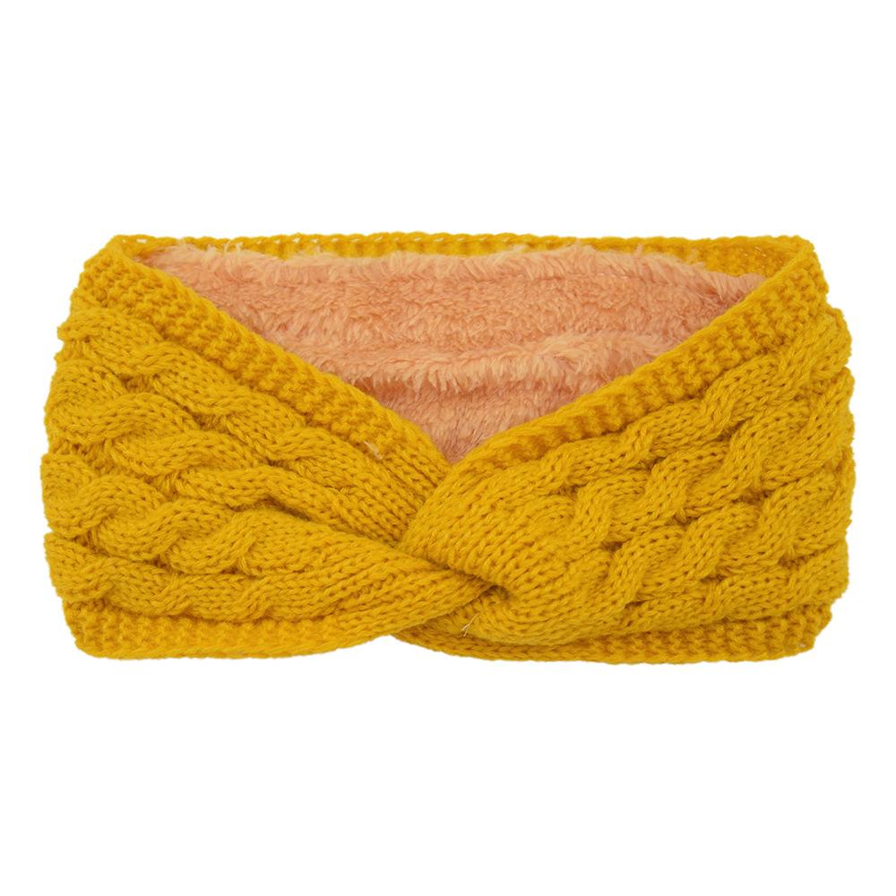 New in Plush Thick Wool Knitting Sports Headband Autumn Ear Protection Ear Warmer Women Thermal Insulation Cold proof Head Cover