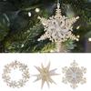 Glitter Christmas Hanging Ornament Champagne Wreath Decoration Xmas Tree Snowflake Pendant  Navidad