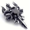 1/2pcs Fashion Gothic Knight Double Dragon Holy Sword Cross Pendant Necklace - Vintage Punk Rock Style-Suitable for Women and Men's Daily Wear-Classic