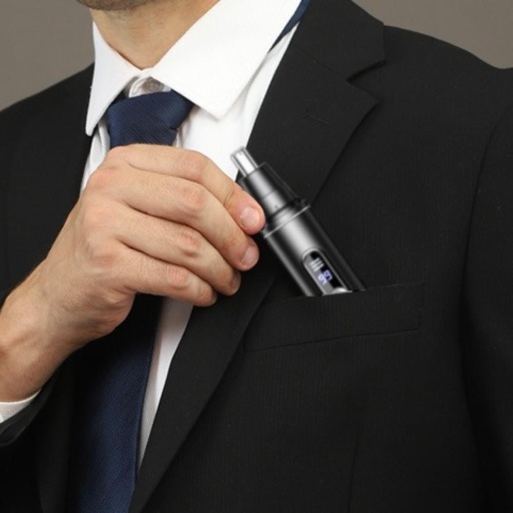 LED Digital Display Electric Nose Hair Trimmer Rotary Cutter Head Painless Hair Remover  Unisex