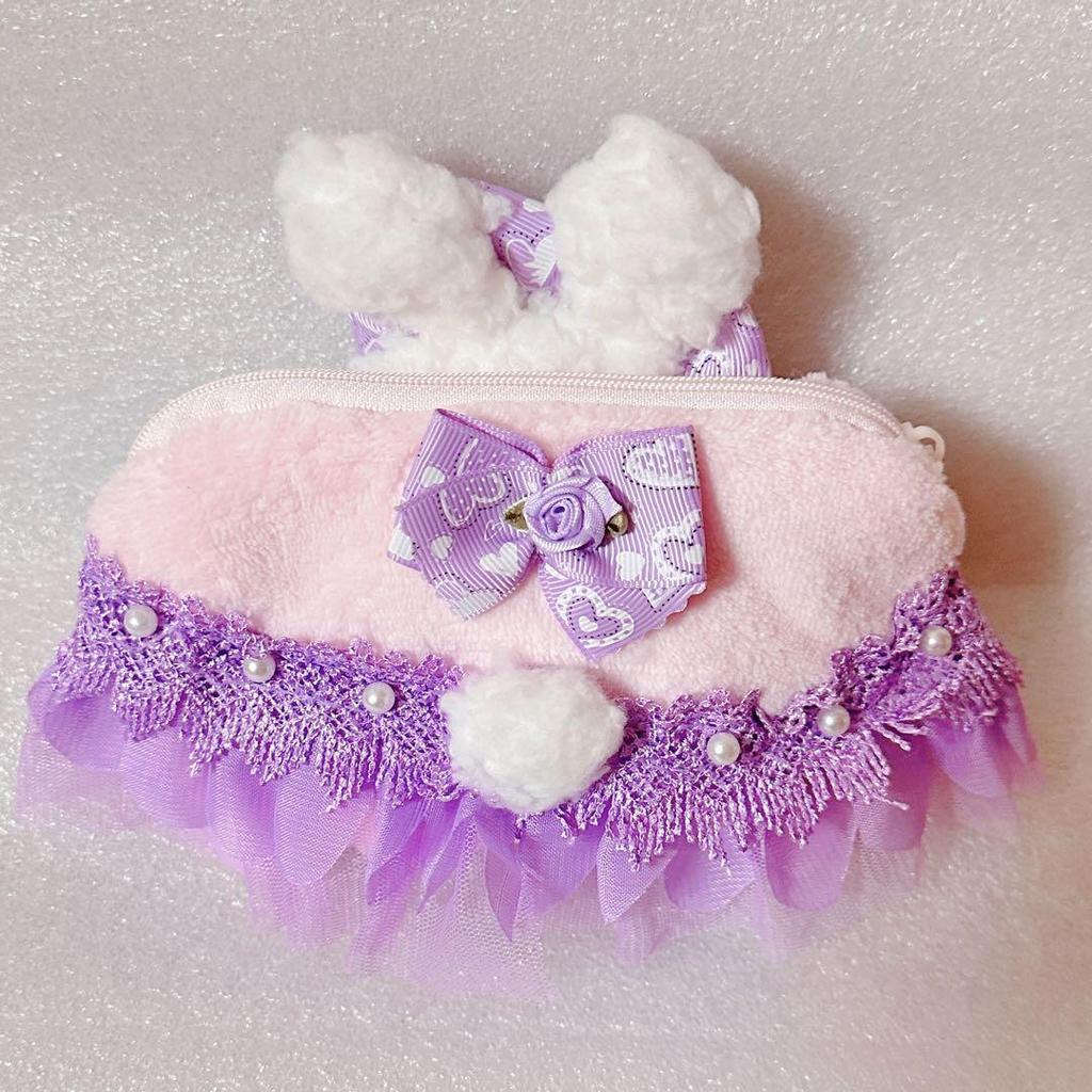 [USED] Romantic Pouch Artist Rabbit Teddy Bear Handmade Plush Toy