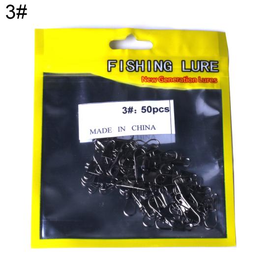 50 Pcs Fast-Lock Rolling Swivel Snap Bearing Fishing Connector Clasp Tackles