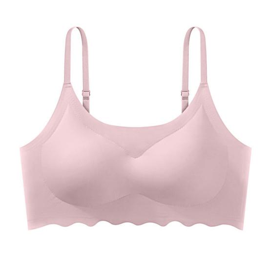 Women Bra Adjustable Strap Seamless Solid Color High Stretchability Maximum Comfort Shockproof Push-up