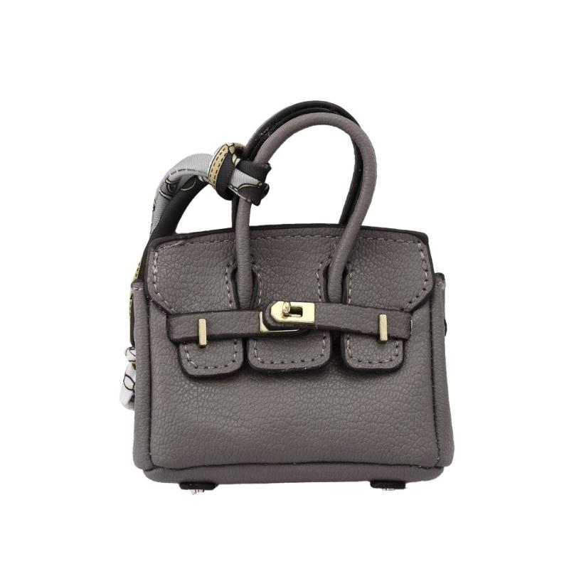 Mini Wireless Earbuds Case Organiser Key Holder Charm Faux Leather Keyring Pouch Various Vibrant Color Choice