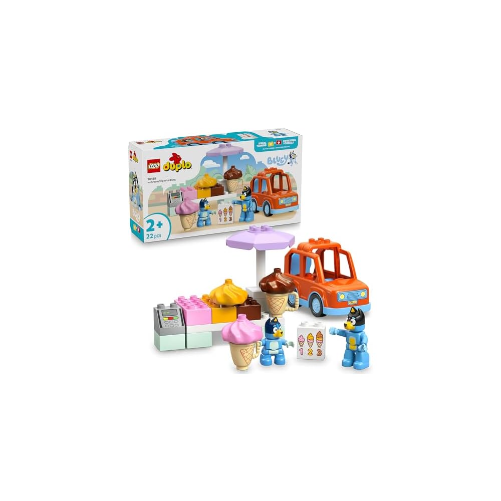 

LEGO Bluey Ice Cream Adventure Toy Set Building Blocks Educational Gift for Kids Ages 1.5 to 4 Years