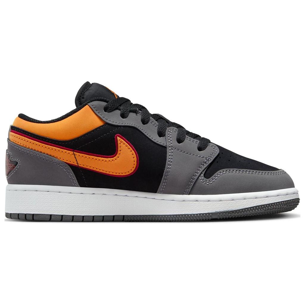 Air Jordan 1 Low SE GS Vivid Orange Kids Sneakers Grey Black Light-Graphite FN7671-008
