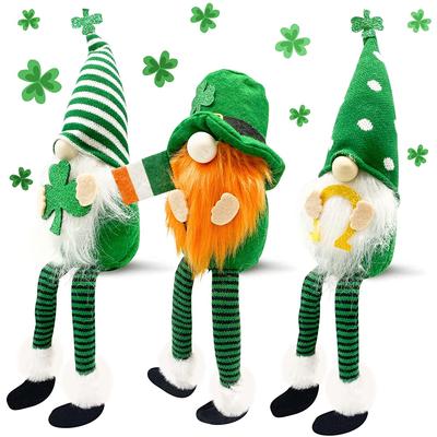 3pcs St Patricks Day Decorations,Day Gnome Plush Elf Decorations Swedish Tomte Dwarf Figurines Table Gnomes Decor St Patricks Day Gifts Home Décor